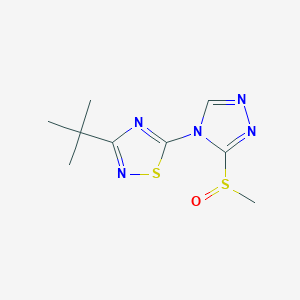 molecular formula C9H13N5OS2 B7666724 3-Tert-butyl-5-(3-methylsulfinyl-1,2,4-triazol-4-yl)-1,2,4-thiadiazole 