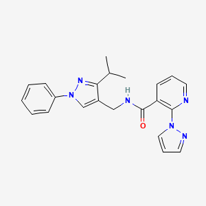 N-[(1-phenyl-3-propan-2-ylpyrazol-4-yl)methyl]-2-pyrazol-1-ylpyridine-3-carboxamide