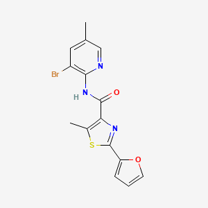 molecular formula C15H12BrN3O2S B7666751 N-(3-bromo-5-methylpyridin-2-yl)-2-(furan-2-yl)-5-methyl-1,3-thiazole-4-carboxamide 