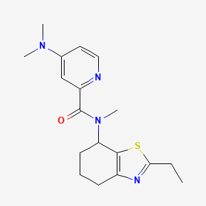 molecular formula C18H24N4OS B7666760 4-(dimethylamino)-N-(2-ethyl-4,5,6,7-tetrahydro-1,3-benzothiazol-7-yl)-N-methylpyridine-2-carboxamide 