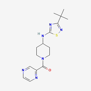 [4-[(3-Tert-butyl-1,2,4-thiadiazol-5-yl)amino]piperidin-1-yl]-pyrazin-2-ylmethanone