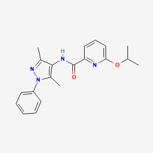 molecular formula C20H22N4O2 B7666781 N-(3,5-dimethyl-1-phenylpyrazol-4-yl)-6-propan-2-yloxypyridine-2-carboxamide 