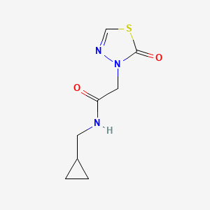 molecular formula C8H11N3O2S B7666795 N-(cyclopropylmethyl)-2-(2-oxo-1,3,4-thiadiazol-3-yl)acetamide 