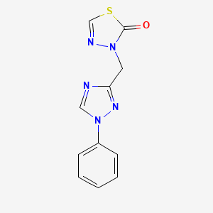 molecular formula C11H9N5OS B7666836 3-[(1-Phenyl-1,2,4-triazol-3-yl)methyl]-1,3,4-thiadiazol-2-one 