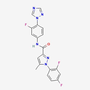 1-(2,4-difluorophenyl)-N-[3-fluoro-4-(1,2,4-triazol-1-yl)phenyl]-5-methylpyrazole-3-carboxamide