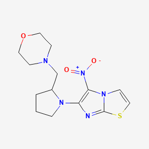 molecular formula C14H19N5O3S B7666860 4-[[1-(5-Nitroimidazo[2,1-b][1,3]thiazol-6-yl)pyrrolidin-2-yl]methyl]morpholine 