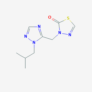 molecular formula C9H13N5OS B7666862 3-[[2-(2-Methylpropyl)-1,2,4-triazol-3-yl]methyl]-1,3,4-thiadiazol-2-one 