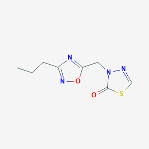 molecular formula C8H10N4O2S B7666902 3-[(3-Propyl-1,2,4-oxadiazol-5-yl)methyl]-1,3,4-thiadiazol-2-one 