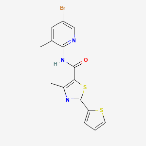 molecular formula C15H12BrN3OS2 B7666943 N-(5-bromo-3-methylpyridin-2-yl)-4-methyl-2-thiophen-2-yl-1,3-thiazole-5-carboxamide 