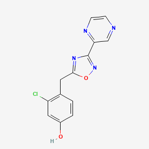 3-Chloro-4-[(3-pyrazin-2-yl-1,2,4-oxadiazol-5-yl)methyl]phenol