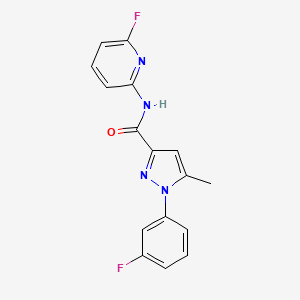 molecular formula C16H12F2N4O B7666971 1-(3-fluorophenyl)-N-(6-fluoropyridin-2-yl)-5-methylpyrazole-3-carboxamide 