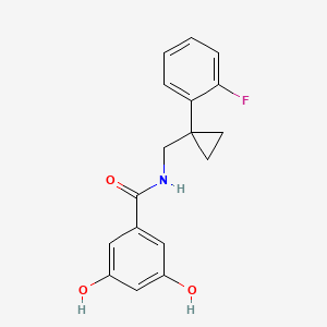 N-[[1-(2-fluorophenyl)cyclopropyl]methyl]-3,5-dihydroxybenzamide