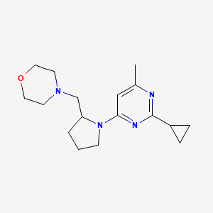 molecular formula C17H26N4O B7667027 4-[[1-(2-Cyclopropyl-6-methylpyrimidin-4-yl)pyrrolidin-2-yl]methyl]morpholine 