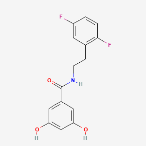 molecular formula C15H13F2NO3 B7667037 N-[2-(2,5-difluorophenyl)ethyl]-3,5-dihydroxybenzamide 