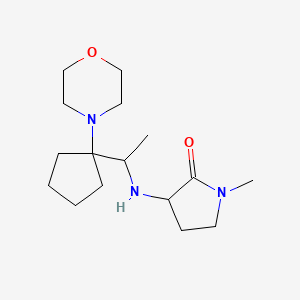 molecular formula C16H29N3O2 B7667048 1-Methyl-3-[1-(1-morpholin-4-ylcyclopentyl)ethylamino]pyrrolidin-2-one 