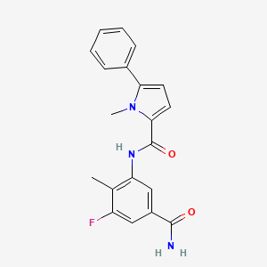 molecular formula C20H18FN3O2 B7667076 N-(5-carbamoyl-3-fluoro-2-methylphenyl)-1-methyl-5-phenylpyrrole-2-carboxamide 