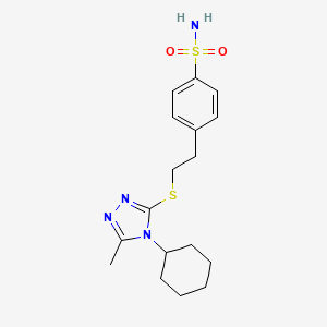 4-[2-[(4-Cyclohexyl-5-methyl-1,2,4-triazol-3-yl)sulfanyl]ethyl]benzenesulfonamide