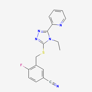 3-[(4-Ethyl-5-pyridin-2-yl-1,2,4-triazol-3-yl)sulfanylmethyl]-4-fluorobenzonitrile