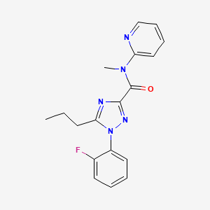 molecular formula C18H18FN5O B7667099 1-(2-fluorophenyl)-N-methyl-5-propyl-N-pyridin-2-yl-1,2,4-triazole-3-carboxamide 