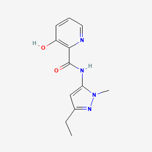 molecular formula C12H14N4O2 B7667107 N-(5-ethyl-2-methylpyrazol-3-yl)-3-hydroxypyridine-2-carboxamide 