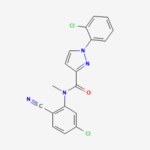 molecular formula C18H12Cl2N4O B7667117 N-(5-chloro-2-cyanophenyl)-1-(2-chlorophenyl)-N-methylpyrazole-3-carboxamide 