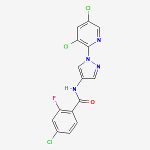 4-chloro-N-[1-(3,5-dichloropyridin-2-yl)pyrazol-4-yl]-2-fluorobenzamide