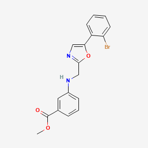 molecular formula C18H15BrN2O3 B7667147 Methyl 3-[[5-(2-bromophenyl)-1,3-oxazol-2-yl]methylamino]benzoate 