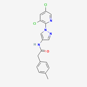 molecular formula C17H14Cl2N4O B7667151 N-[1-(3,5-dichloropyridin-2-yl)pyrazol-4-yl]-2-(4-methylphenyl)acetamide 