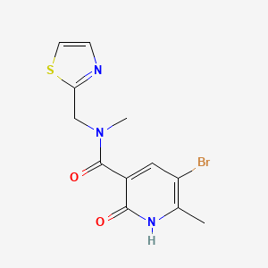 5-bromo-N,6-dimethyl-2-oxo-N-(1,3-thiazol-2-ylmethyl)-1H-pyridine-3-carboxamide