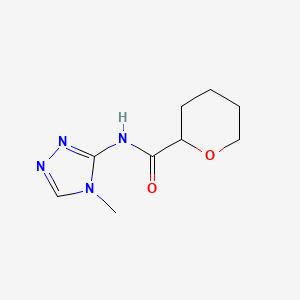 molecular formula C9H14N4O2 B7667208 N-(4-methyl-1,2,4-triazol-3-yl)oxane-2-carboxamide 