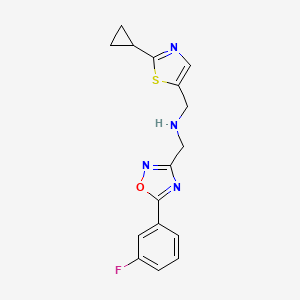 1-(2-cyclopropyl-1,3-thiazol-5-yl)-N-[[5-(3-fluorophenyl)-1,2,4-oxadiazol-3-yl]methyl]methanamine