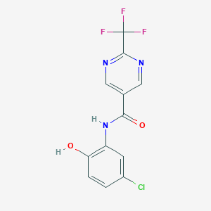 molecular formula C12H7ClF3N3O2 B7667301 N-(5-chloro-2-hydroxyphenyl)-2-(trifluoromethyl)pyrimidine-5-carboxamide 