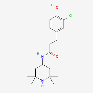 molecular formula C18H27ClN2O2 B7667316 3-(3-chloro-4-hydroxyphenyl)-N-(2,2,6,6-tetramethylpiperidin-4-yl)propanamide 