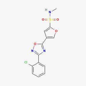 molecular formula C13H10ClN3O4S B7667334 4-[3-(2-chlorophenyl)-1,2,4-oxadiazol-5-yl]-N-methylfuran-2-sulfonamide 