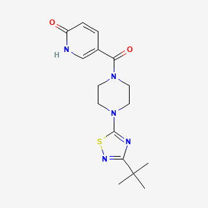 molecular formula C16H21N5O2S B7667335 5-[4-(3-tert-butyl-1,2,4-thiadiazol-5-yl)piperazine-1-carbonyl]-1H-pyridin-2-one 