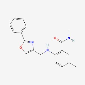 molecular formula C19H19N3O2 B7667348 N,5-dimethyl-2-[(2-phenyl-1,3-oxazol-4-yl)methylamino]benzamide 