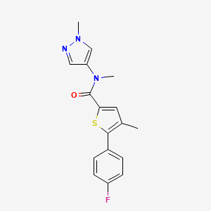 5-(4-fluorophenyl)-N,4-dimethyl-N-(1-methylpyrazol-4-yl)thiophene-2-carboxamide