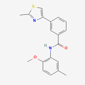 molecular formula C19H18N2O2S B7667364 N-(2-methoxy-5-methylphenyl)-3-(2-methyl-1,3-thiazol-4-yl)benzamide 