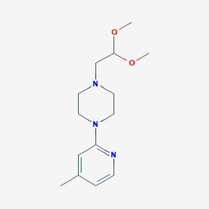 molecular formula C14H23N3O2 B7667372 1-(2,2-Dimethoxyethyl)-4-(4-methylpyridin-2-yl)piperazine 