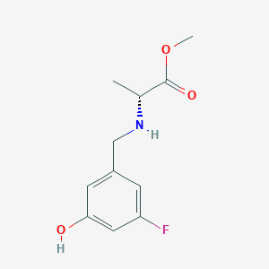 molecular formula C11H14FNO3 B7667382 methyl (2R)-2-[(3-fluoro-5-hydroxyphenyl)methylamino]propanoate 