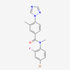 N-(4-bromo-2-fluorophenyl)-N,3-dimethyl-4-(1,2,4-triazol-1-yl)benzamide