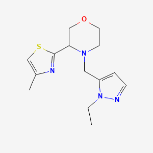 molecular formula C14H20N4OS B7667460 4-[(2-Ethylpyrazol-3-yl)methyl]-3-(4-methyl-1,3-thiazol-2-yl)morpholine 