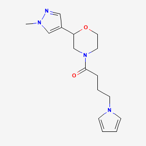 molecular formula C16H22N4O2 B7667466 1-[2-(1-Methylpyrazol-4-yl)morpholin-4-yl]-4-pyrrol-1-ylbutan-1-one 