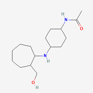 molecular formula C16H30N2O2 B7667485 N-[4-[[2-(hydroxymethyl)cycloheptyl]amino]cyclohexyl]acetamide 