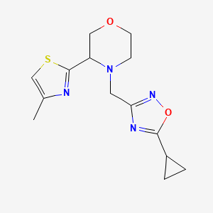 4-[(5-Cyclopropyl-1,2,4-oxadiazol-3-yl)methyl]-3-(4-methyl-1,3-thiazol-2-yl)morpholine