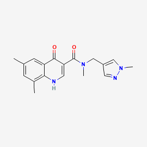 N,6,8-trimethyl-N-[(1-methylpyrazol-4-yl)methyl]-4-oxo-1H-quinoline-3-carboxamide