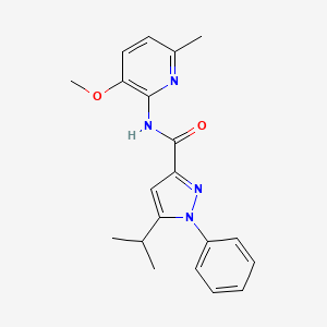 molecular formula C20H22N4O2 B7667513 N-(3-methoxy-6-methylpyridin-2-yl)-1-phenyl-5-propan-2-ylpyrazole-3-carboxamide 