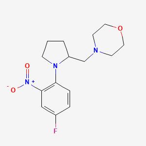 molecular formula C15H20FN3O3 B7667532 4-[[1-(4-Fluoro-2-nitrophenyl)pyrrolidin-2-yl]methyl]morpholine 