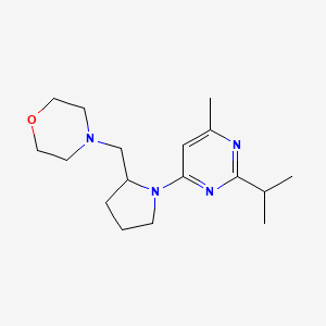 molecular formula C17H28N4O B7667537 4-[[1-(6-Methyl-2-propan-2-ylpyrimidin-4-yl)pyrrolidin-2-yl]methyl]morpholine 