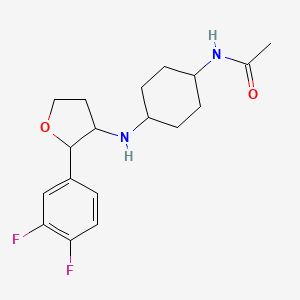 molecular formula C18H24F2N2O2 B7667556 N-[4-[[2-(3,4-difluorophenyl)oxolan-3-yl]amino]cyclohexyl]acetamide 